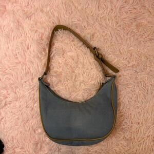 Blue mini Nine West shoulder bag with brown straps #shoulderbag #accessories